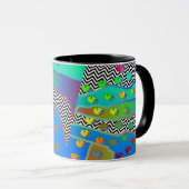 Mug Chevron Géométrique Bleu Vert (Devant droit)
