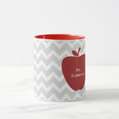 Mug Chevron gris et professeur rouge d'Apple (Centre)