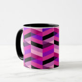 Mug Chevron/Herringbone abstrait | Violets et Violet (Devant gauche)