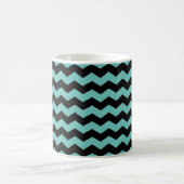 Mug Chevron moderne ZigZag noir et bleu Turquoise clai (Centre)