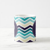 Mug Chevron Monogram Navy Blue Cream (Centre)