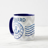 Mug Chevron nautique et sceau d'Ancre (Devant gauche)