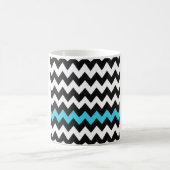 Mug Chevron Noir, Blanc & Aqua – Accent Zigzag Éclair (Centre)