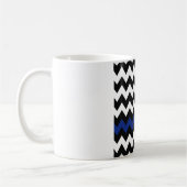 Mug Chevron noir, blanc et bleu royal – Accent zigzag (Gauche)