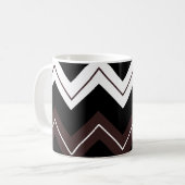 Mug Chevron rayé noir blanc marron (Devant gauche)