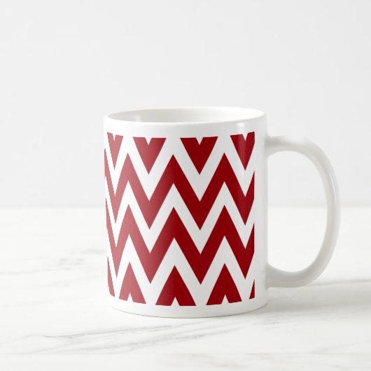 Mug Chevron rêve le café rouge et blanc de chevron (Droite)