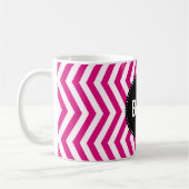 Mug Chevron rose chaud et blanc minuscule (Gauche)