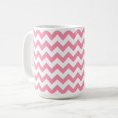 Mug Chevron rose et blanc Fier Homeschool Maman (Devant gauche)