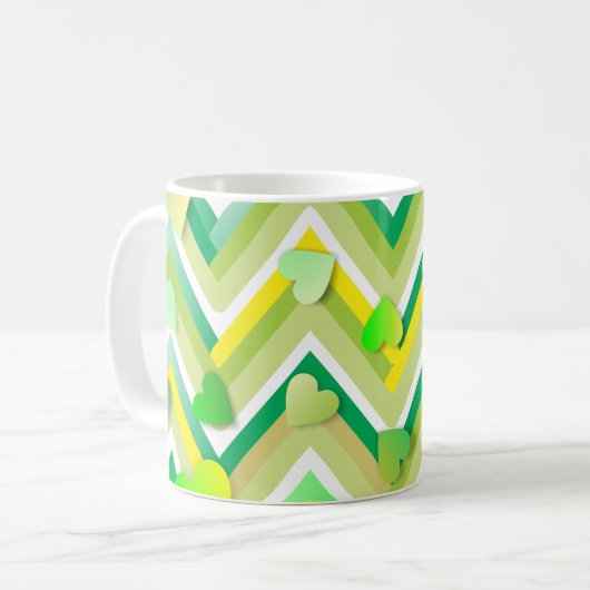 Mug Chevron Vert Et Jaune (Devant gauche)