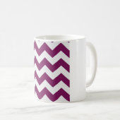 Mug Chevron Violet Baie – Zigzag Blanc Texturé (Devant droit)
