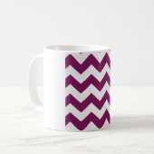 Mug Chevron Violet Baie – Zigzag Blanc Texturé (Devant gauche)