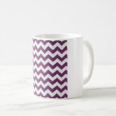 Mug Chevron Violet Prune – Zigzag Blanc Texturé (Devant droit)