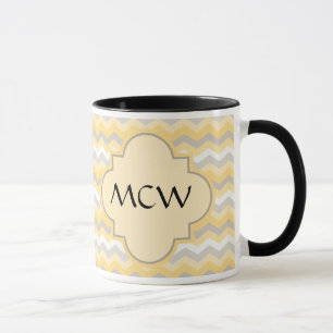 Mug Chevron Zigzag jaune/gris