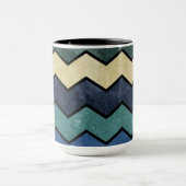 Mug Chevrons bleus virils modernes (Centre)