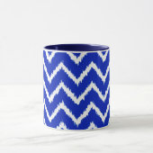 Mug Chevrons d'Ikat - bleu et blanc de cobalt (Centre)