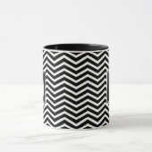 Mug Chevrons noirs et blancs modernes avec Monogramme (Centre)
