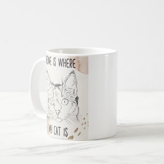 Mug Chez Moi, Où Est Mon Chat, Chez Moi, C'Est Où Est  (Devant gauche)
