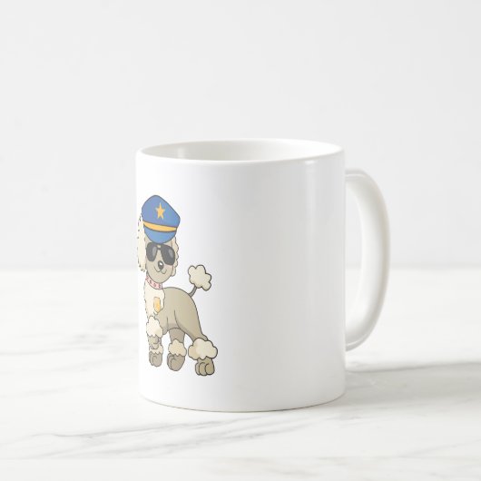 Mug Chibi Anime Police Poodle Chien (Devant droit)
