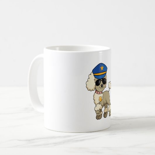 Mug Chibi Anime Police Poodle Chien (Devant gauche)