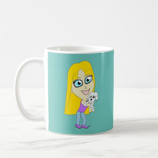 Mug Chibi avec un chiot (Gauche)