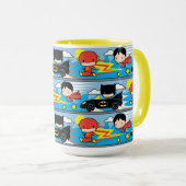 Mug Chibi Flash, Superman et Batman Racing Motif (Devant droit)