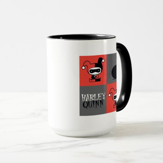 Mug Chibi Harley Quinn Checker Motif (Devant droit)