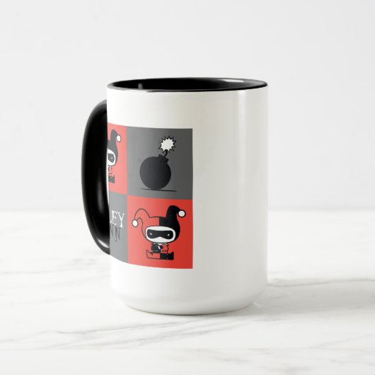 Mug Chibi Harley Quinn Checker Motif (Devant gauche)
