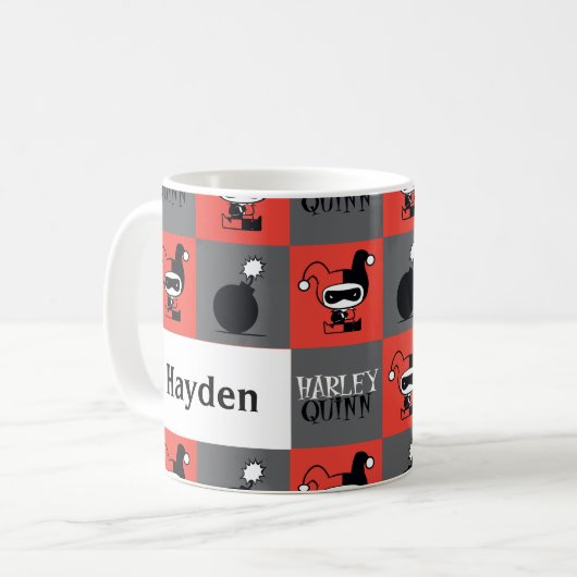 Mug Chibi Harley Quinn Checker Motif (Devant gauche)