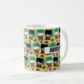 Mug Chibi Joker et Batman Motif de cartes de jeu (Devant droit)
