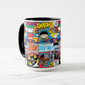 Mug Chibi Justice League Motif de bande dessinée (Devant gauche)