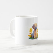 Mug Chibi Numérique Mignon de Retriever doré Doggo (Devant gauche)