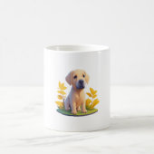 Mug Chibi Numérique Mignon de Retriever doré Doggo (Centre)