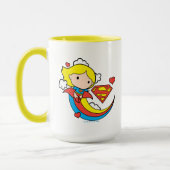 Mug Chibi Supergirl volant arc-en-ciel (Gauche)