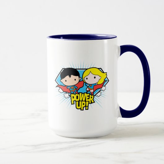 Mug Chibi Superman & Chibi Supergirl Power Up! (Droite)