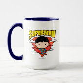 Mug Chibi Superman Polka Dot Shield et nom (Gauche)