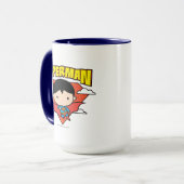 Mug Chibi Superman Polka Dot Shield et nom (Devant gauche)