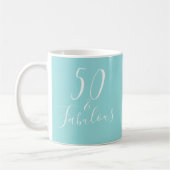 Mug Chic 50 Fabuleux Nom bleu 50e anniversaire (Gauche)
