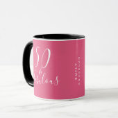 Mug Chic 50 Fabulous Hot Pink Nom 50e anniversaire (Devant gauche)
