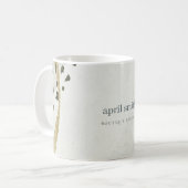 Mug Chic Abstrait d'ivoire d'or noir Gris pierre textu (Devant gauche)