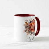 Mug Chic Aquarelle Boho Floral Automne Personnalisé (Devant droit)