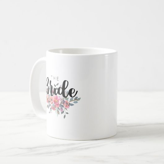 Mug Chic Aquarelle Florale Mariage (Devant gauche)