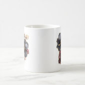 Mug Chic aquarelle or noir et fleurs bordeaux (Centre)