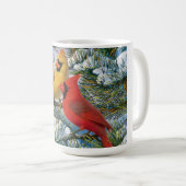 Mug Chic Beau Cardinal Rouge Et Noël De Neige (Devant droit)