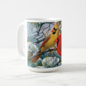 Mug Chic Beau Cardinal Rouge Et Noël De Neige (Devant gauche)