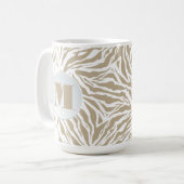 Mug Chic Beige Poster de animal Monogramme (Devant gauche)