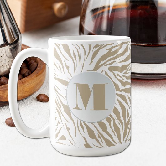 Mug Chic Beige Poster de animal Monogramme