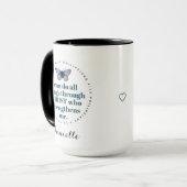 Mug Chic Bible Verse Philippians Blue Butterfly Nom (Devant gauche)
