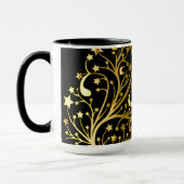 Mug Chic Black Gold Stars Stylish Christmas Tree (Gauche)