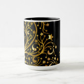 Mug Chic Black Gold Stars Stylish Christmas Tree (Centre)