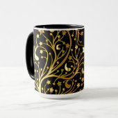 Mug Chic Black Gold Stars Stylish Christmas Tree (Devant gauche)
